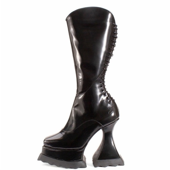 NEW John Fluevog MUNSTER MAX MAGNOLIA ZIP-UP PLATFORM TALL BOOTS Size 11 - Picture 4 of 16